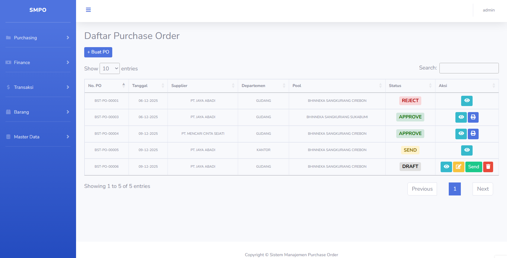 sistem manajemen purchase order